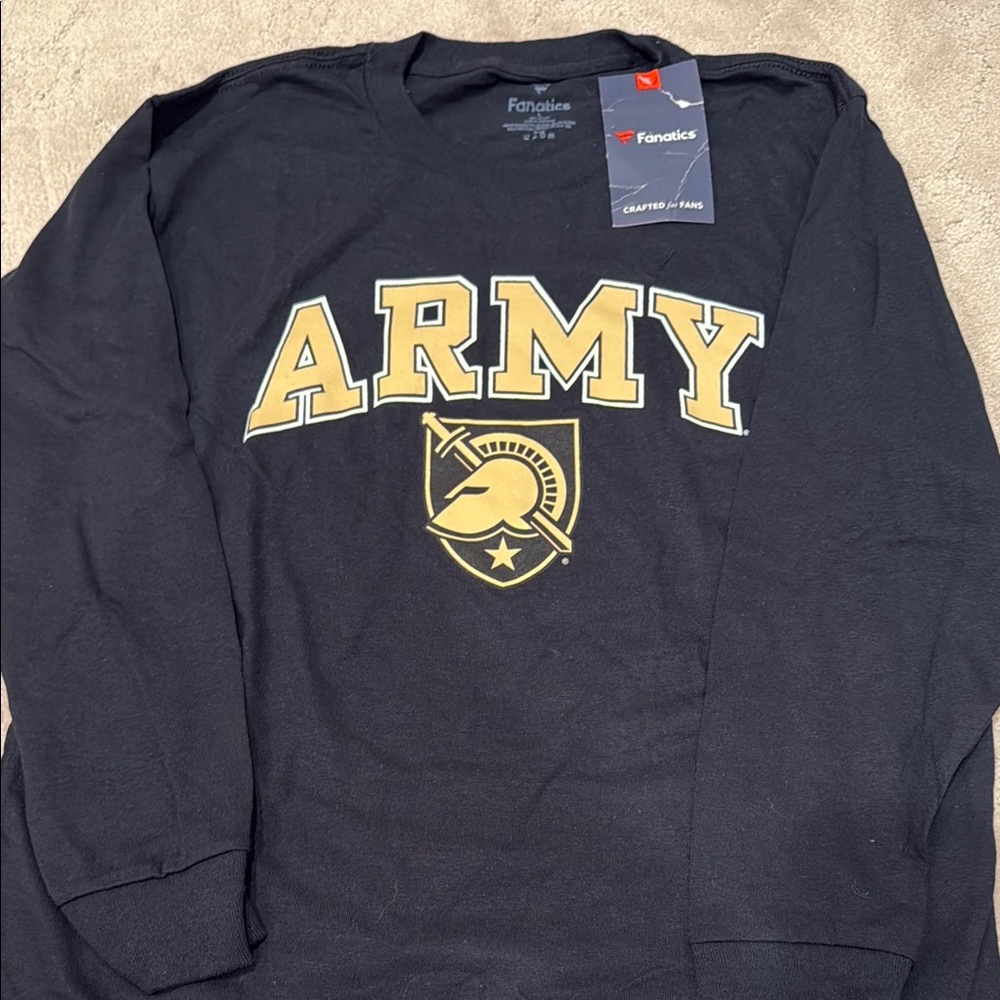 Fanatics Kids Black and Gold Army Long Sleeve Tee NWT